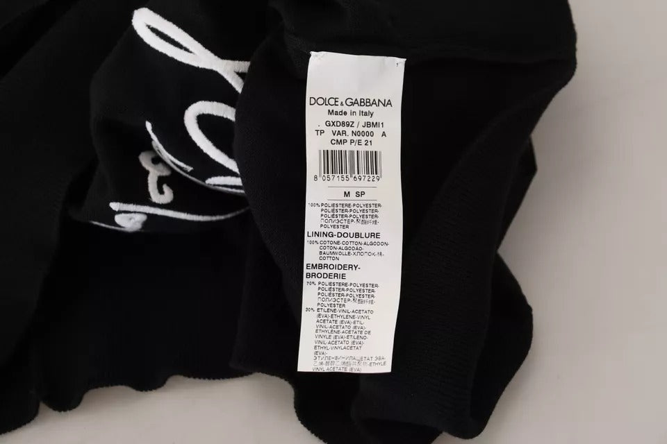 Dolce & Gabbana Black Polyester Crewneck Men Pullover Sweater - from Dolce & Gabbana