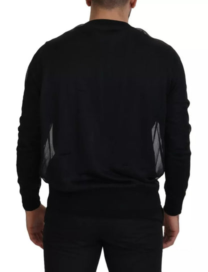 Dolce & Gabbana Black Polyester Crewneck Men Pullover Sweater - from Dolce & Gabbana