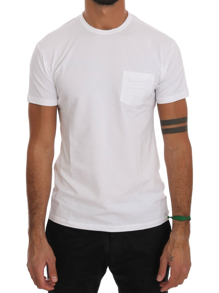 T-shirt élégant en coton blanc à col rond Daniele Alessandrini