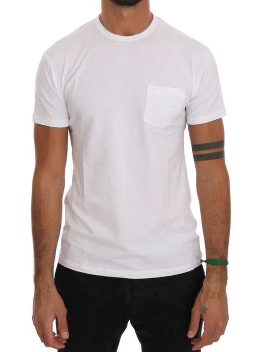 T-shirt élégant en coton blanc à col rond Daniele Alessandrini