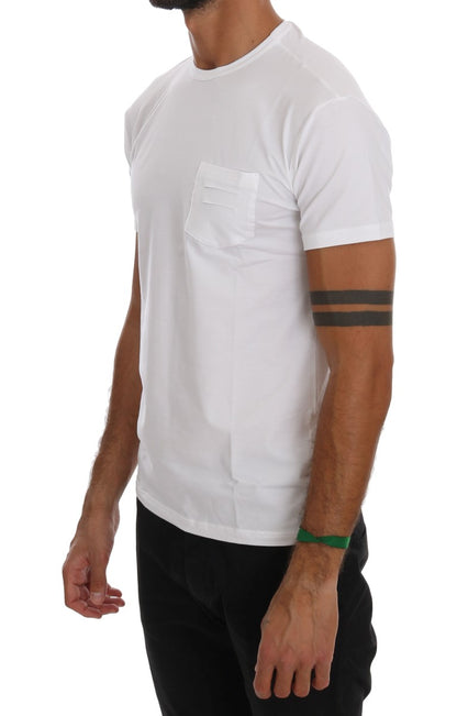 T-shirt élégant en coton blanc à col rond Daniele Alessandrini