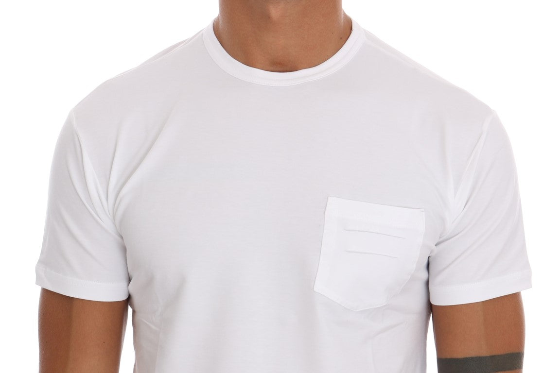 T-shirt élégant en coton blanc à col rond Daniele Alessandrini