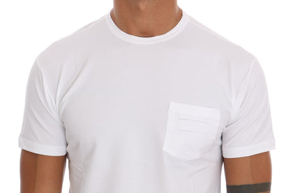 T-shirt élégant en coton blanc à col rond Daniele Alessandrini