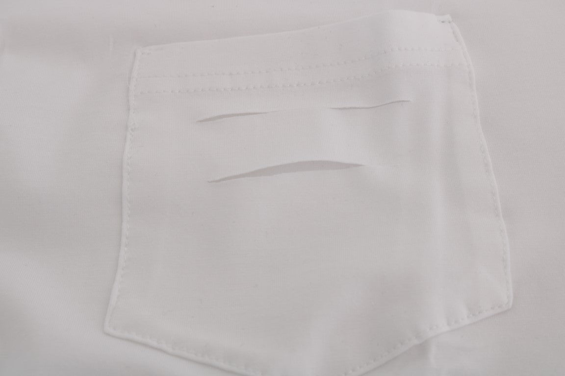 T-shirt élégant en coton blanc à col rond Daniele Alessandrini