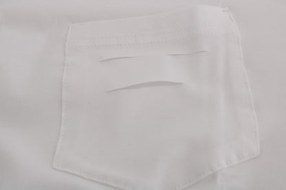 T-shirt élégant en coton blanc à col rond Daniele Alessandrini