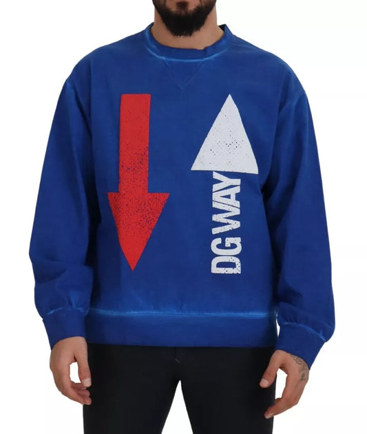 Dolce &amp; Gabbana Pull à col rond en coton DGWAY bleu