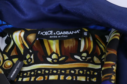 Pull rayé King Bee à patch héraldique bleu Dolce &amp; Gabbana