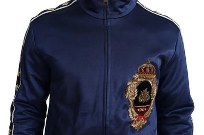 Pull rayé King Bee à patch héraldique bleu Dolce &amp; Gabbana