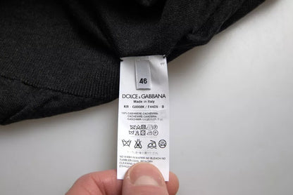 Dolce & Gabbana Dark Gray Cashmere Crewneck Pullover Sweater by Dolce & Gabbana