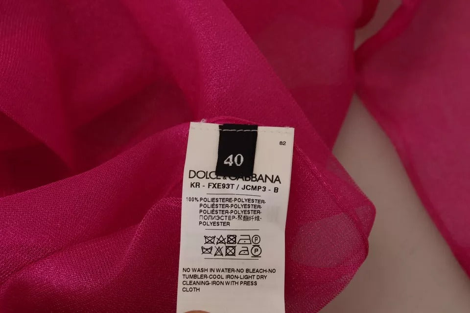 Dolce & Gabbana Fuchsia Polyester Crewneck Pullover Sweater by Dolce & Gabbana
