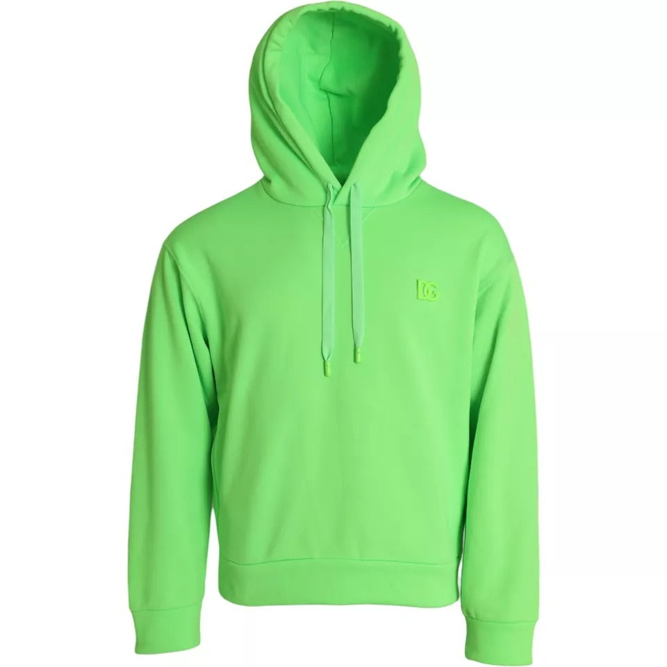 Dolce & Gabbana Neon Green Logo Pullover Hooded Sweatshirt Sweater by Dolce & Gabbana