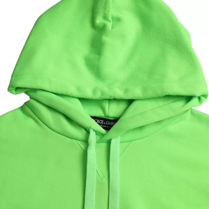 Dolce & Gabbana Neon Green Logo Pullover Hooded Sweatshirt Sweater by Dolce & Gabbana