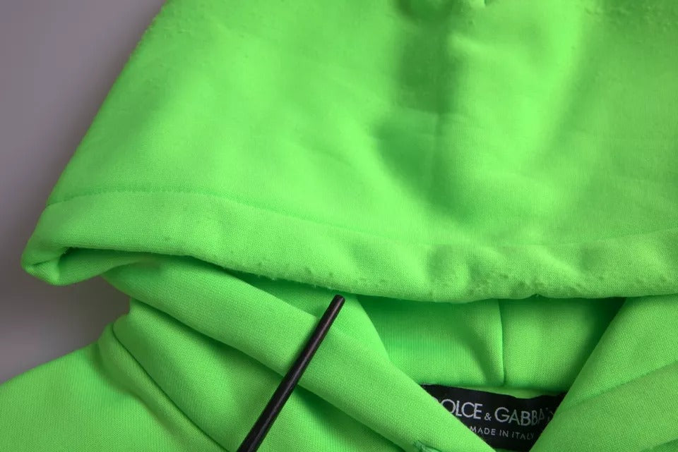 Dolce & Gabbana Neon Green Logo Pullover Hooded Sweatshirt Sweater by Dolce & Gabbana