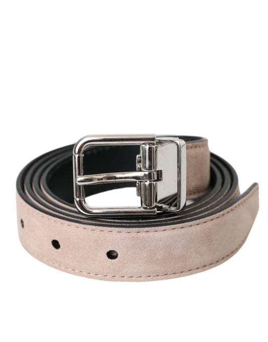 Ceinture Dolce &amp; Gabbana en daim beige avec boucle argentée pour homme