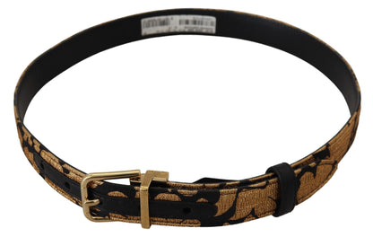 Dolce &amp; Gabbana Multicolor Jacquard Leather Logo Buckle Belt