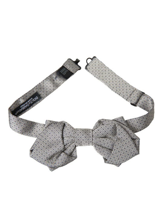 Nœud papillon ajustable en soie grise Dolce &amp; Gabbana pour homme