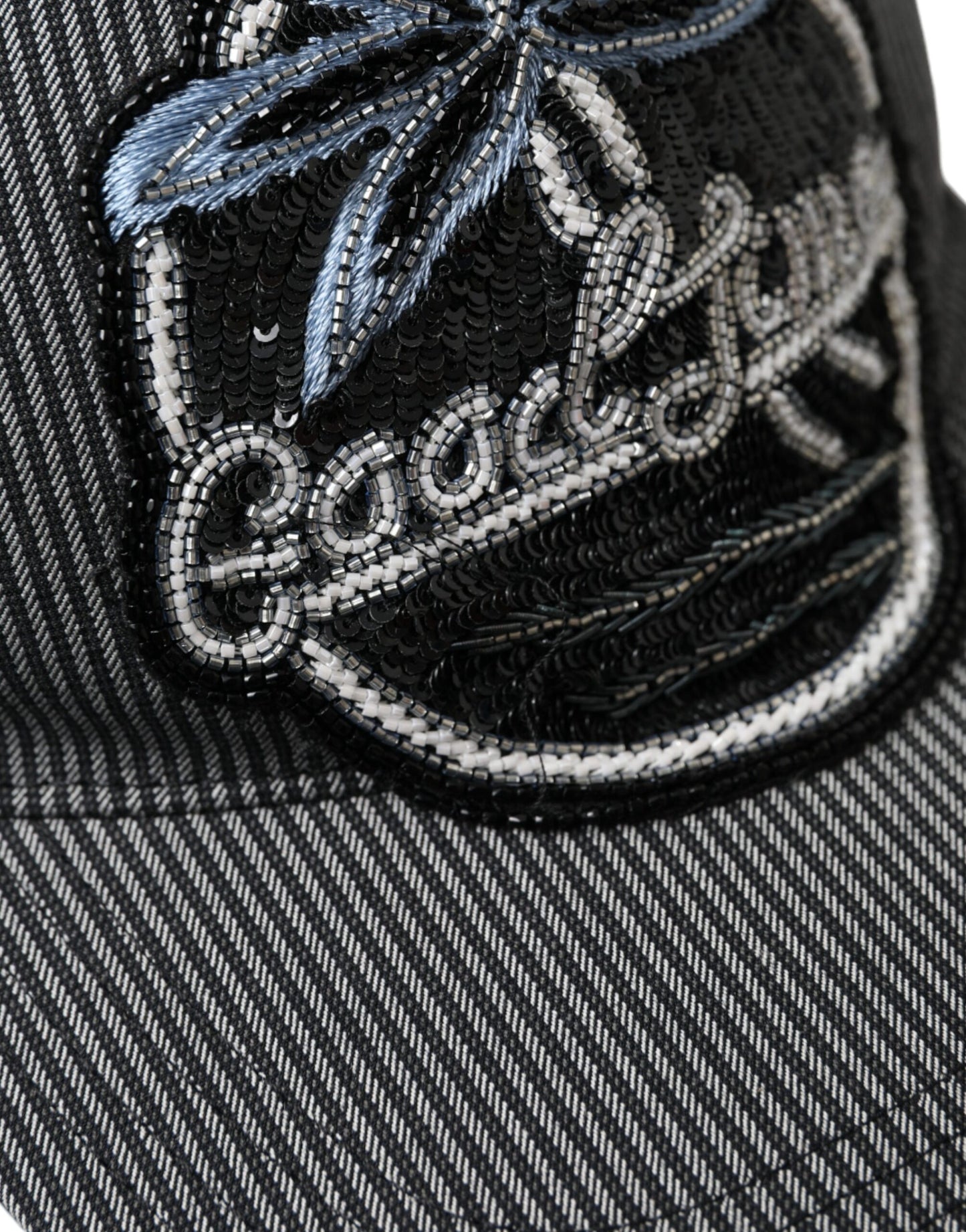 Casquette de baseball en coton noir ornée Dolce &amp; Gabbana pour homme