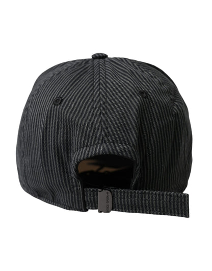Casquette de baseball en coton noir ornée Dolce &amp; Gabbana pour homme