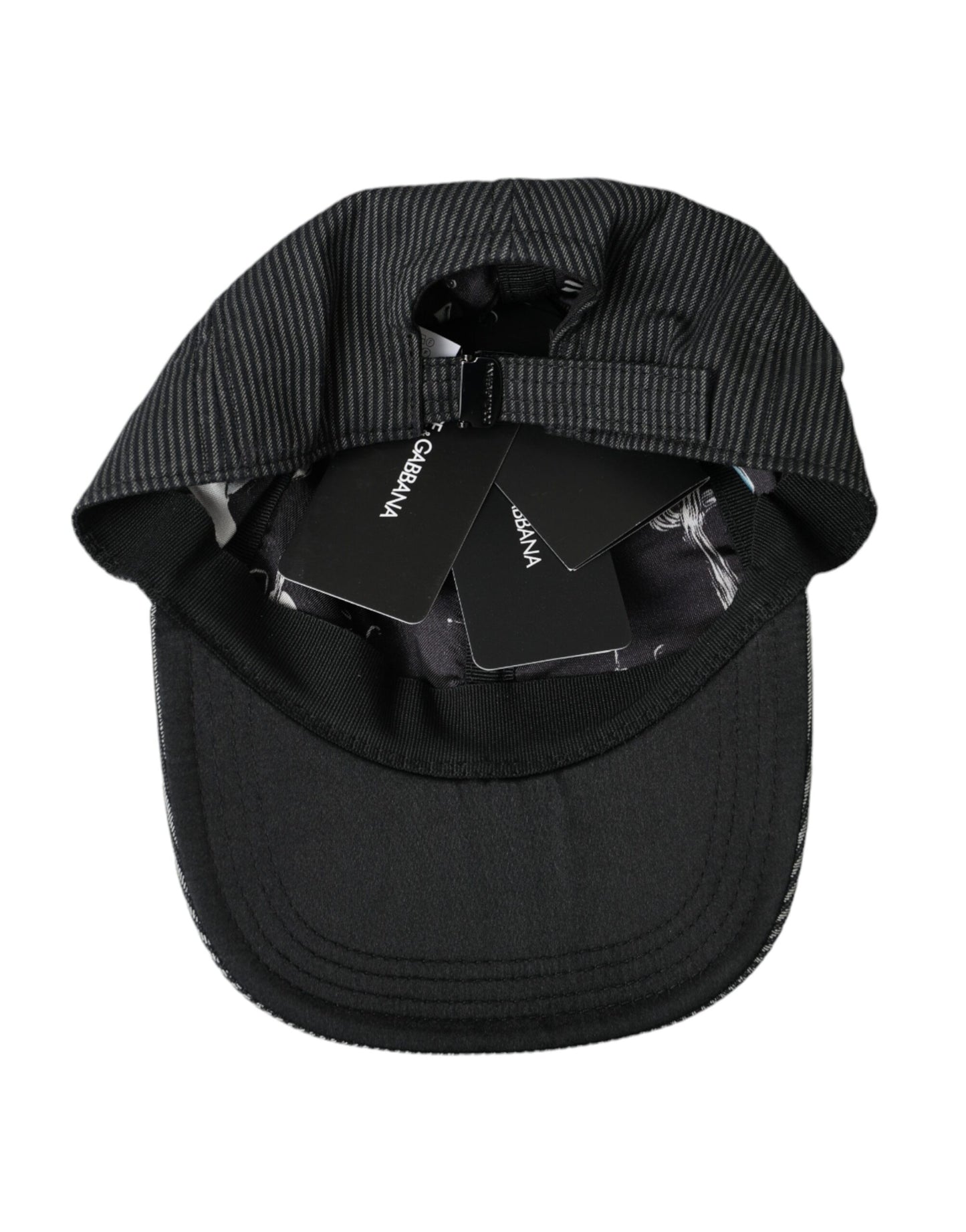 Casquette de baseball en coton noir ornée Dolce &amp; Gabbana pour homme