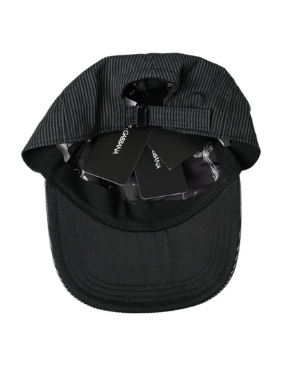 Casquette de baseball en coton noir ornée Dolce &amp; Gabbana pour homme