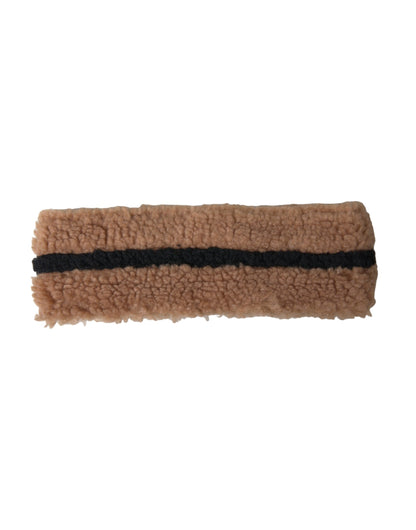 Chapeau bandeau en laine polaire marron et noir Dolce &amp; Gabbana pour homme