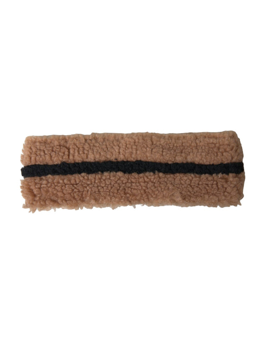 Chapeau bandeau en laine polaire marron et noir Dolce &amp; Gabbana pour homme