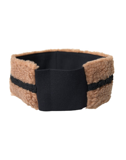 Chapeau bandeau en laine polaire marron et noir Dolce &amp; Gabbana pour homme