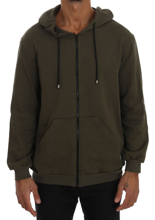 Pull à capuche zippé vert élégant Daniele Alessandrini