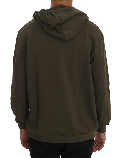 Pull à capuche zippé vert élégant Daniele Alessandrini