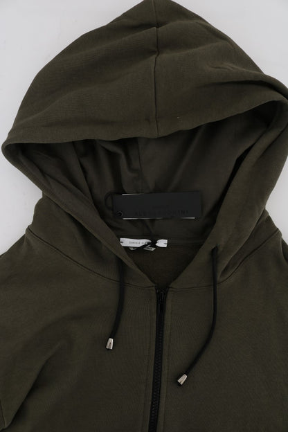 Pull à capuche zippé vert élégant Daniele Alessandrini