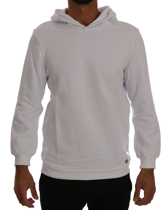 Pull à capuche élégant en coton blanc Daniele Alessandrini