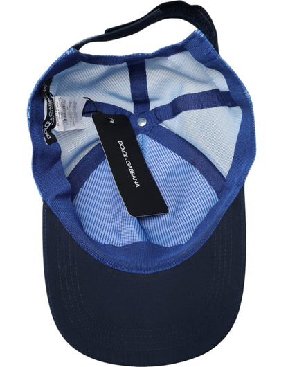 Dolce &amp; Gabbana Blue White Black Italia Mesh Baseball Hat