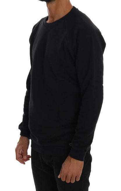 Pull ras du cou en coton bleu foncé chic Daniele Alessandrini