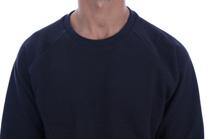 Pull ras du cou en coton bleu foncé chic Daniele Alessandrini
