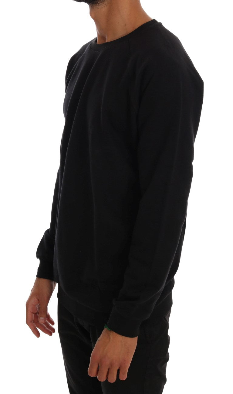 Pull ras du cou élégant en coton noir Daniele Alessandrini