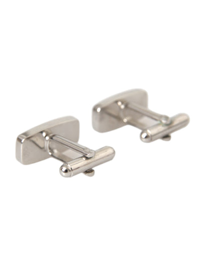 Boutons de manchette Dolce &amp; Gabbana pour homme en métal plaqué argent et laiton