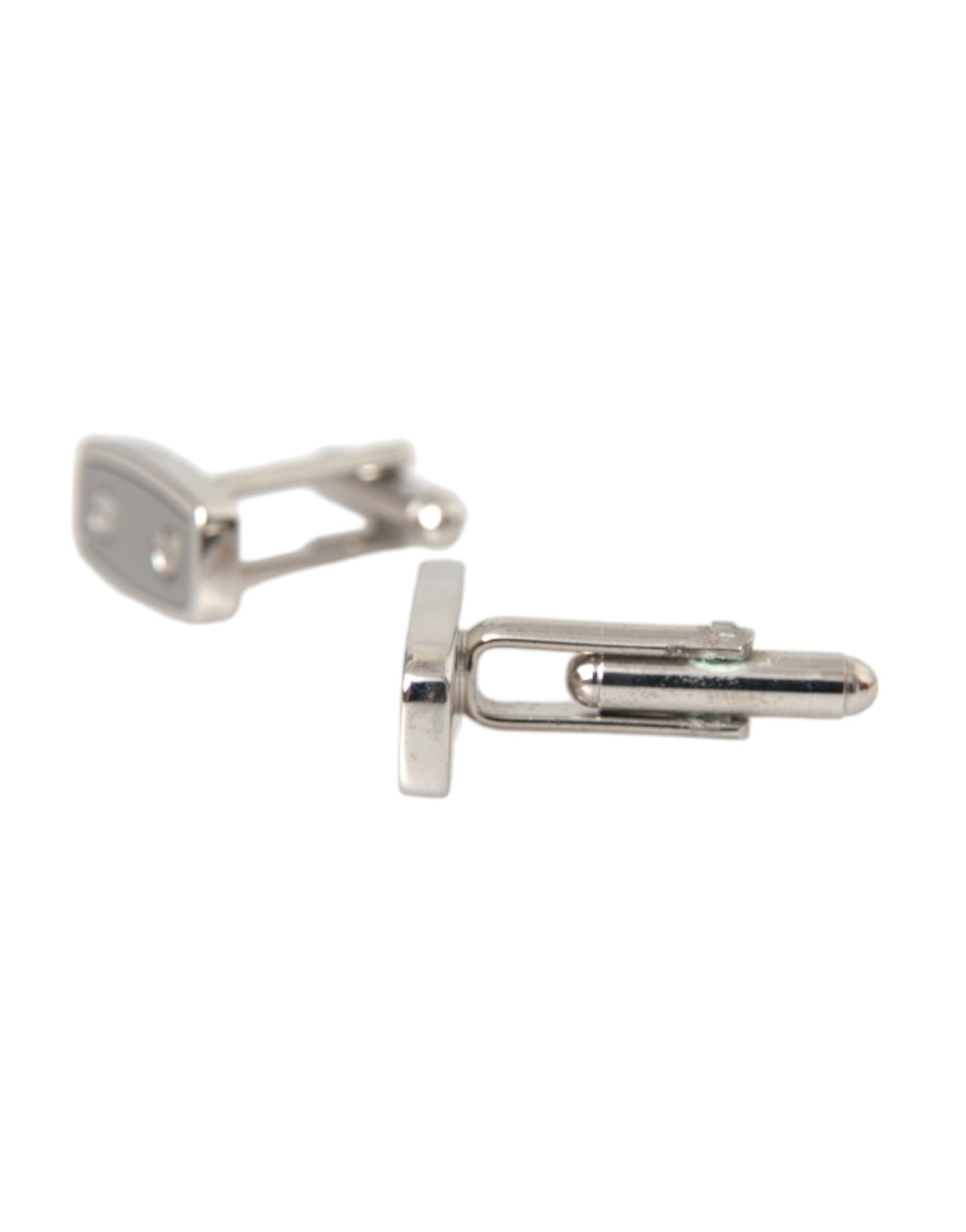 Boutons de manchette Dolce &amp; Gabbana pour homme en métal plaqué argent et laiton