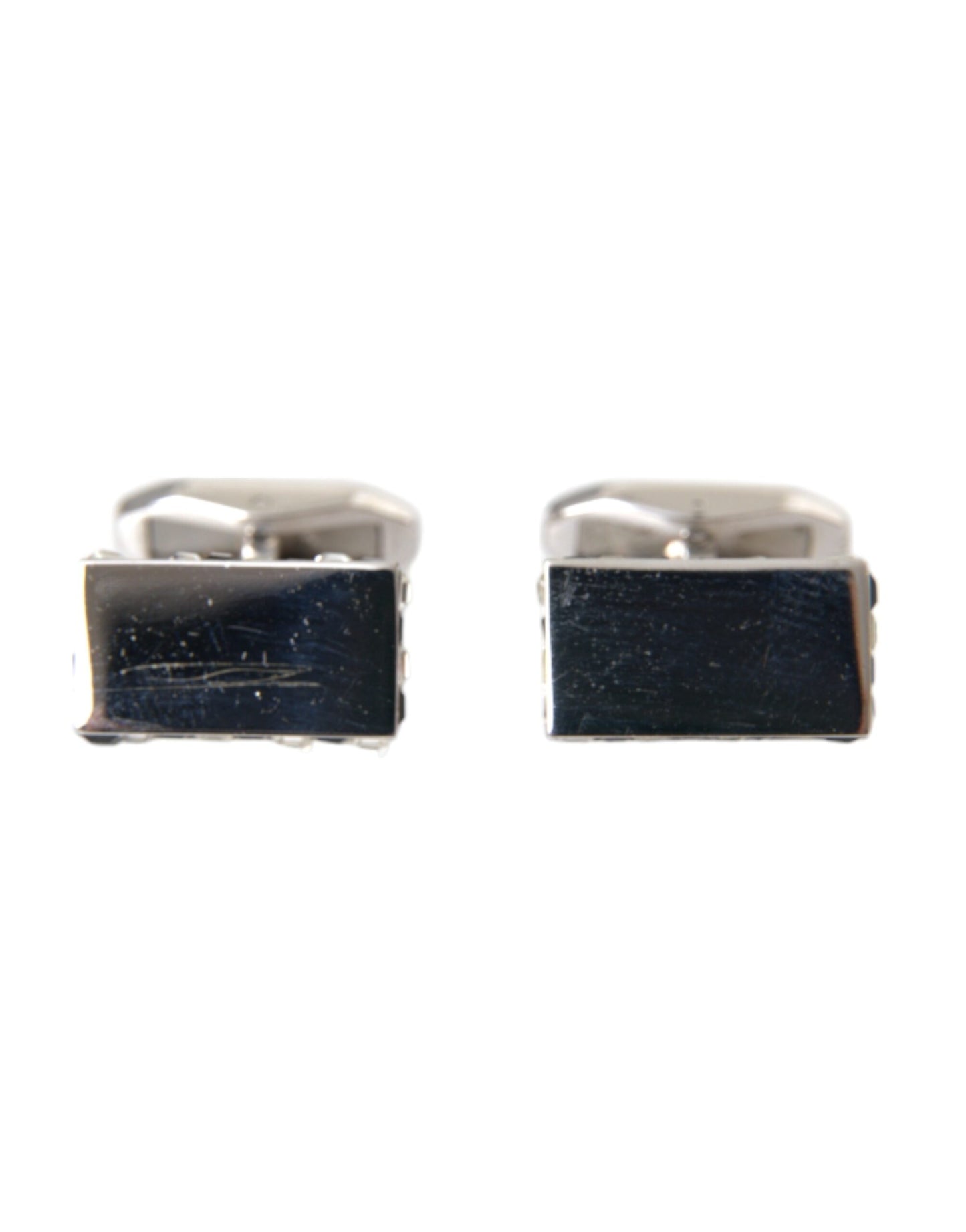 Boutons de manchette Dolce &amp; Gabbana pour homme en métal plaqué argent et laiton