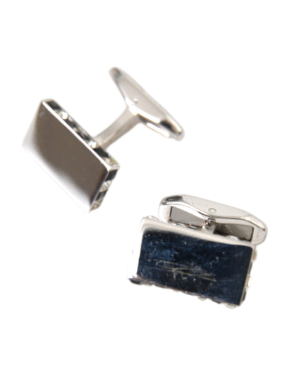 Boutons de manchette Dolce &amp; Gabbana pour homme en métal plaqué argent et laiton
