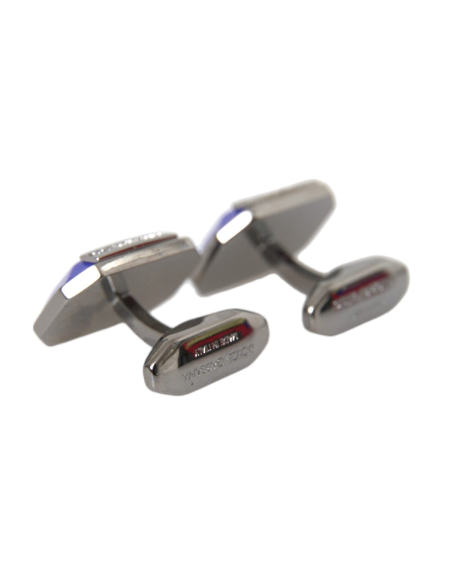 Boutons de manchette Dolce &amp; Gabbana en laiton plaqué argent et cristal