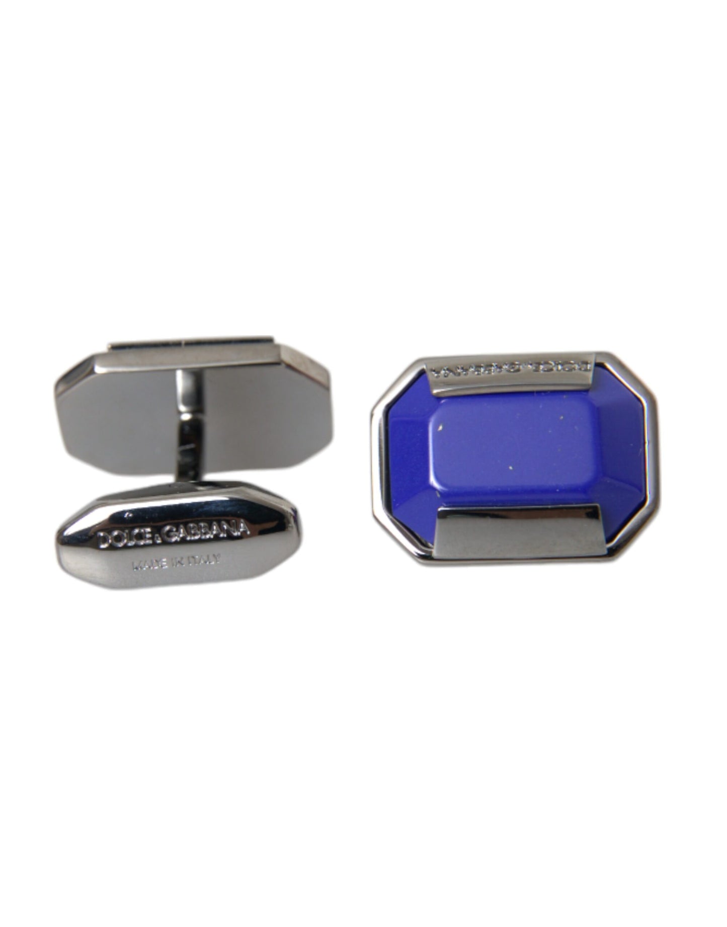 Boutons de manchette Dolce &amp; Gabbana en laiton plaqué argent et cristal