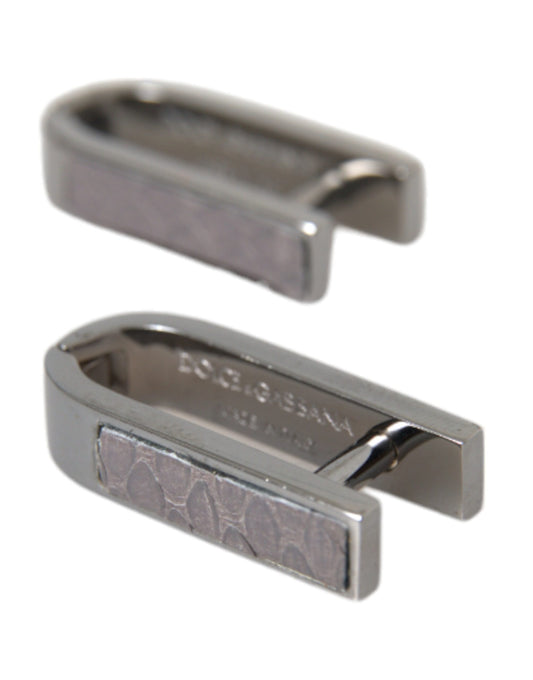 Boutons de manchette Dolce &amp; Gabbana pour homme en métal plaqué argent et laiton
