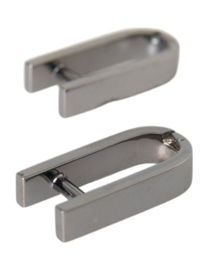 Boutons de manchette Dolce &amp; Gabbana pour homme en métal plaqué argent et laiton
