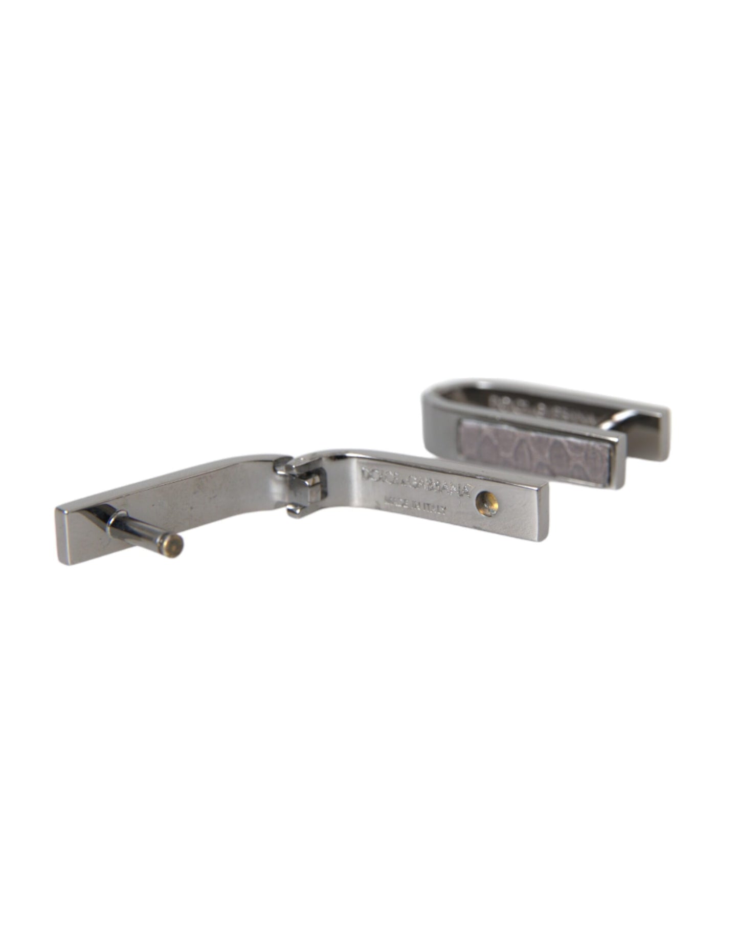 Boutons de manchette Dolce &amp; Gabbana pour homme en métal plaqué argent et laiton