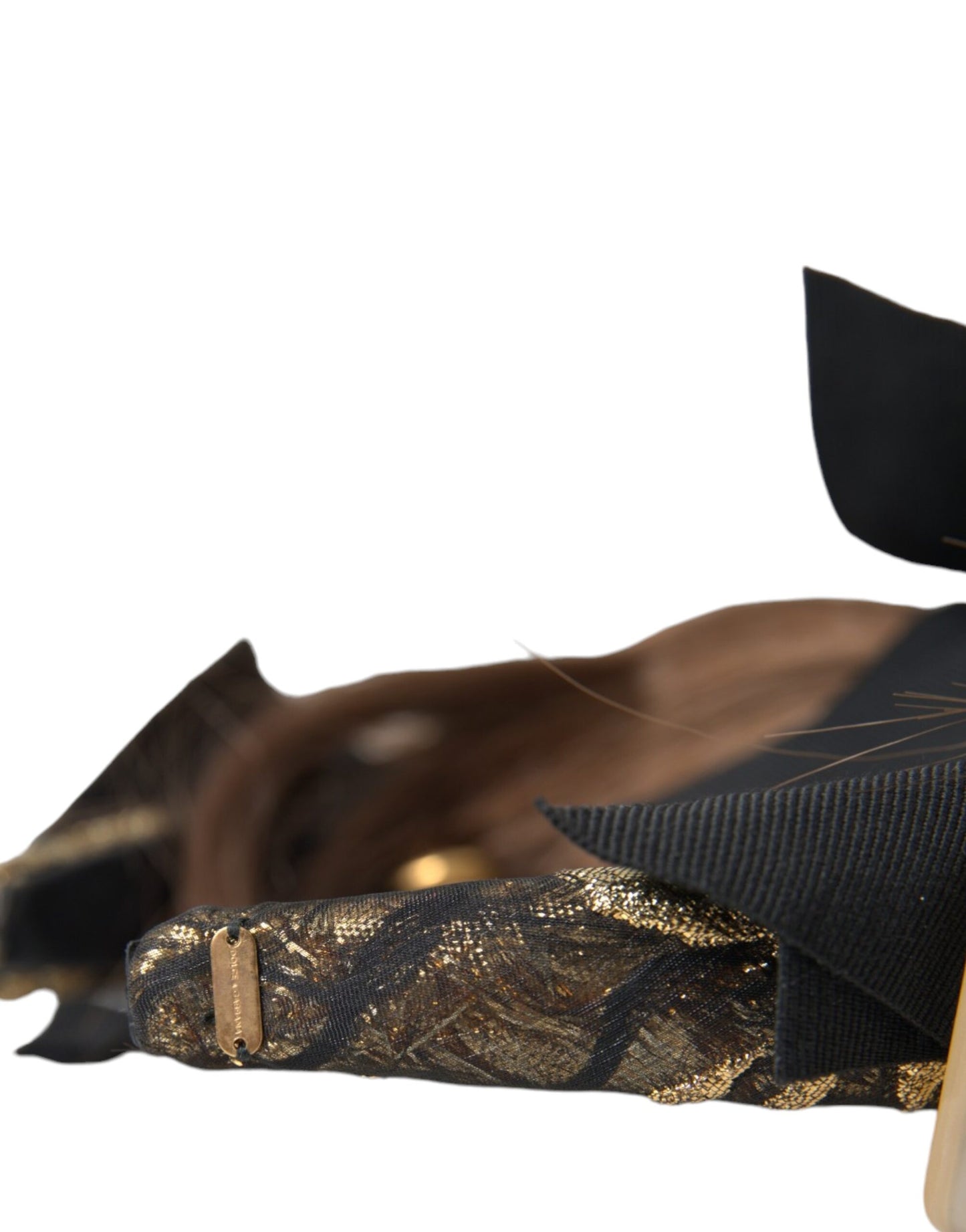 Bandeau diadème pour cheveux bruns avec boutons en cristal noir Dolce &amp; Gabbana