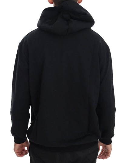 Pull à capuche élégant en coton noir Daniele Alessandrini
