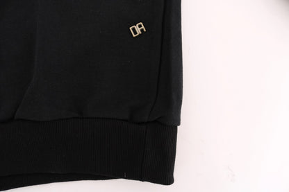Pull à capuche élégant en coton noir Daniele Alessandrini
