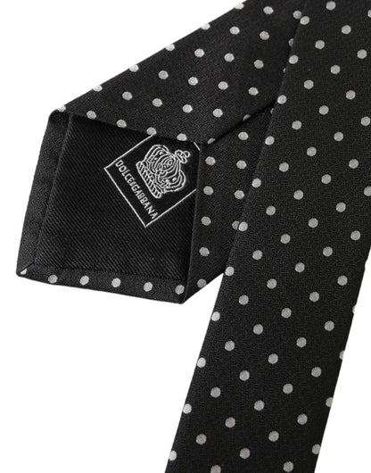 Masque facial Dolce &amp; Gabbana en soie 100 % à pois noirs et blancs