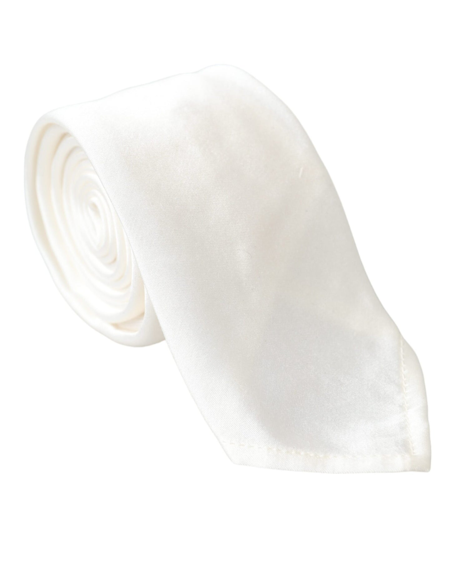 Cravate ajustable en soie mélangée blanche Dolce &amp; Gabbana pour homme