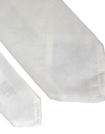 Cravate ajustable en soie mélangée blanche Dolce &amp; Gabbana pour homme
